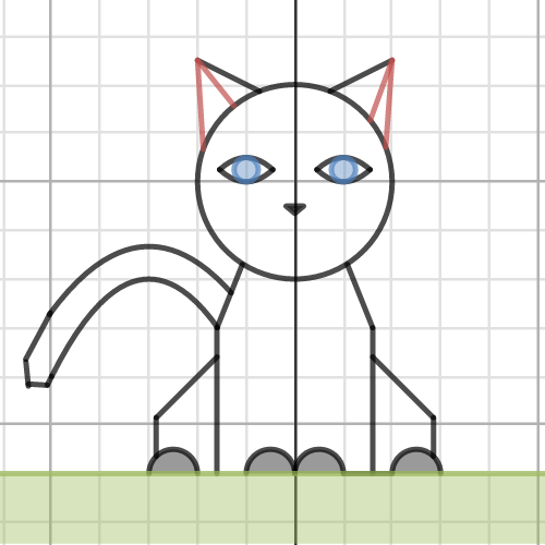 Cat math drawing Desmos