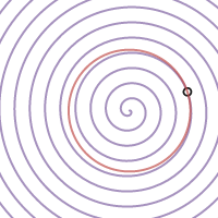 Rotating spiral | Desmos