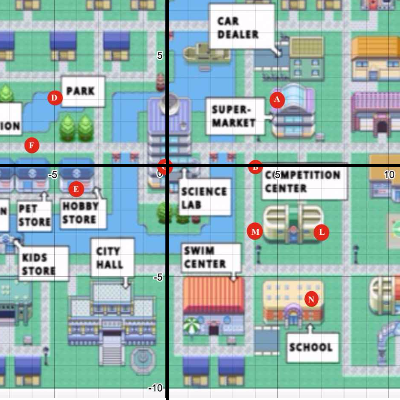 Town Map with Towers | Desmos