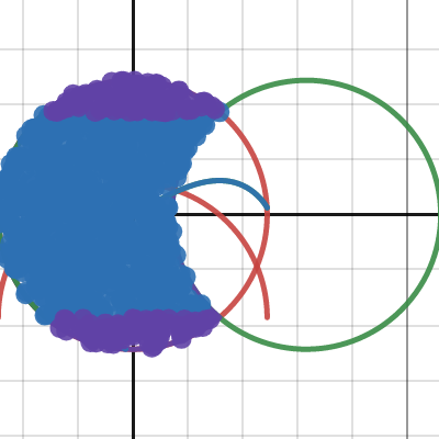 Random subtraction of two circles #2