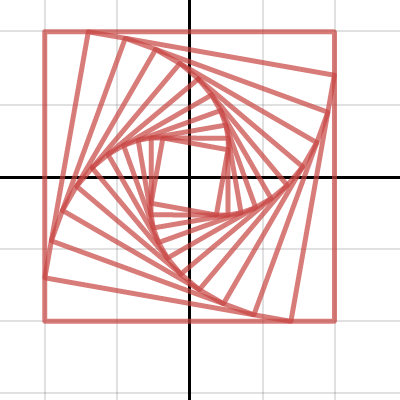 Running away square with turn | Desmos