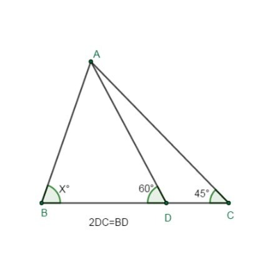 Angle ABC = X = 75° | Desmos